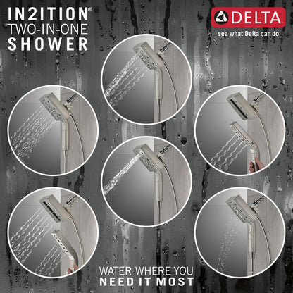 Douche Delta Universal Showering H2Okinetic In2ition deux-en-un à 4 réglages - 58473