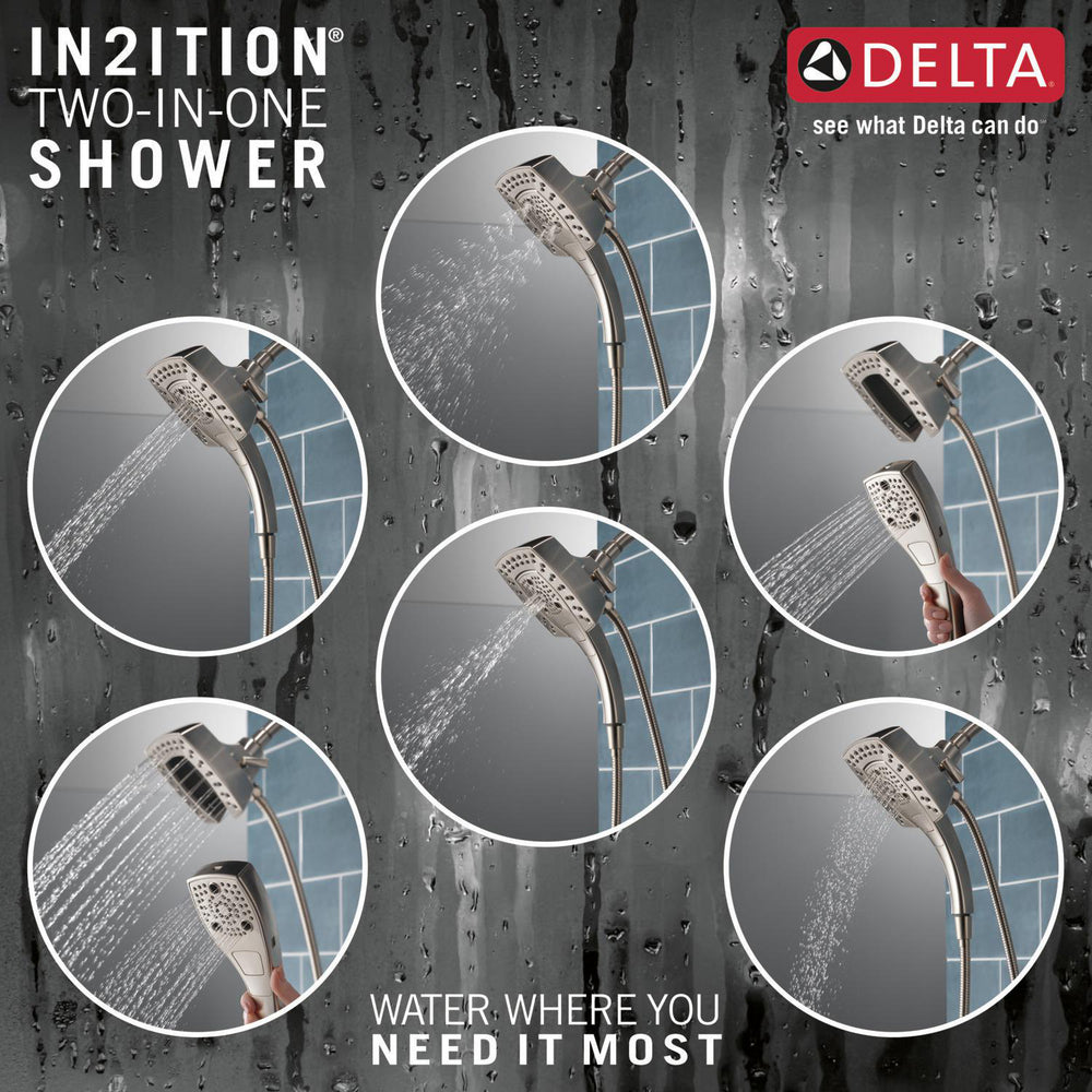 Douche deux-en-un Delta Universal Showering H2Okinetic In2ition à 5 réglages - 58474