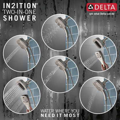 Douche deux-en-un Delta Universal Showering H2Okinetic In2ition à 5 réglages - 58474