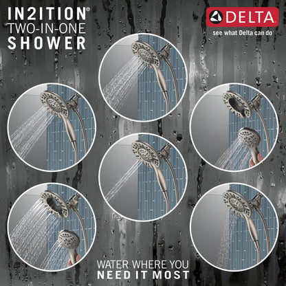 Douchette de douche deux-en-un In2ition 4 réglages 6,6 L/min Delta Universal Showering - 58499
