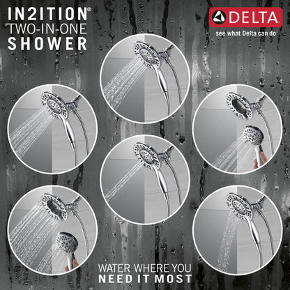 Douchette de douche deux-en-un In2ition 4 réglages 6,6 L/min Delta Universal Showering - 58499
