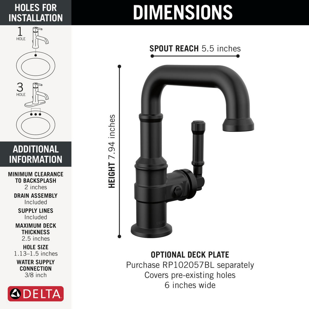 Delta Broderick Single Handle Bathroom Faucet - 584SH
