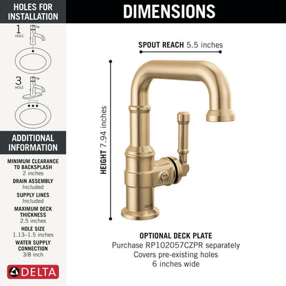 Delta Broderick Single Handle Bathroom Faucet - 584SH