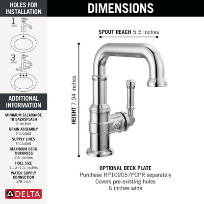 Delta Broderick Single Handle Bathroom Faucet - 584SH