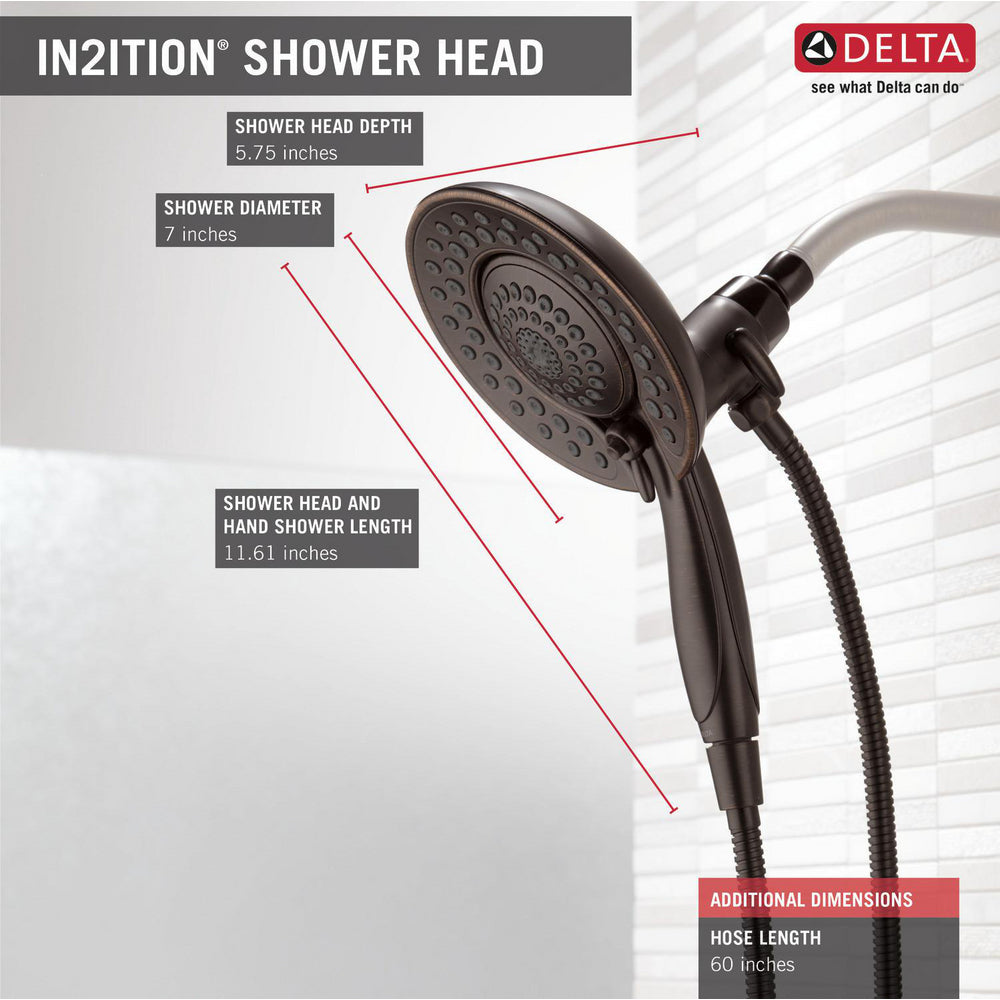Delta Universal Showering In2ition 5-Setting Two-in-One Shower - 58569