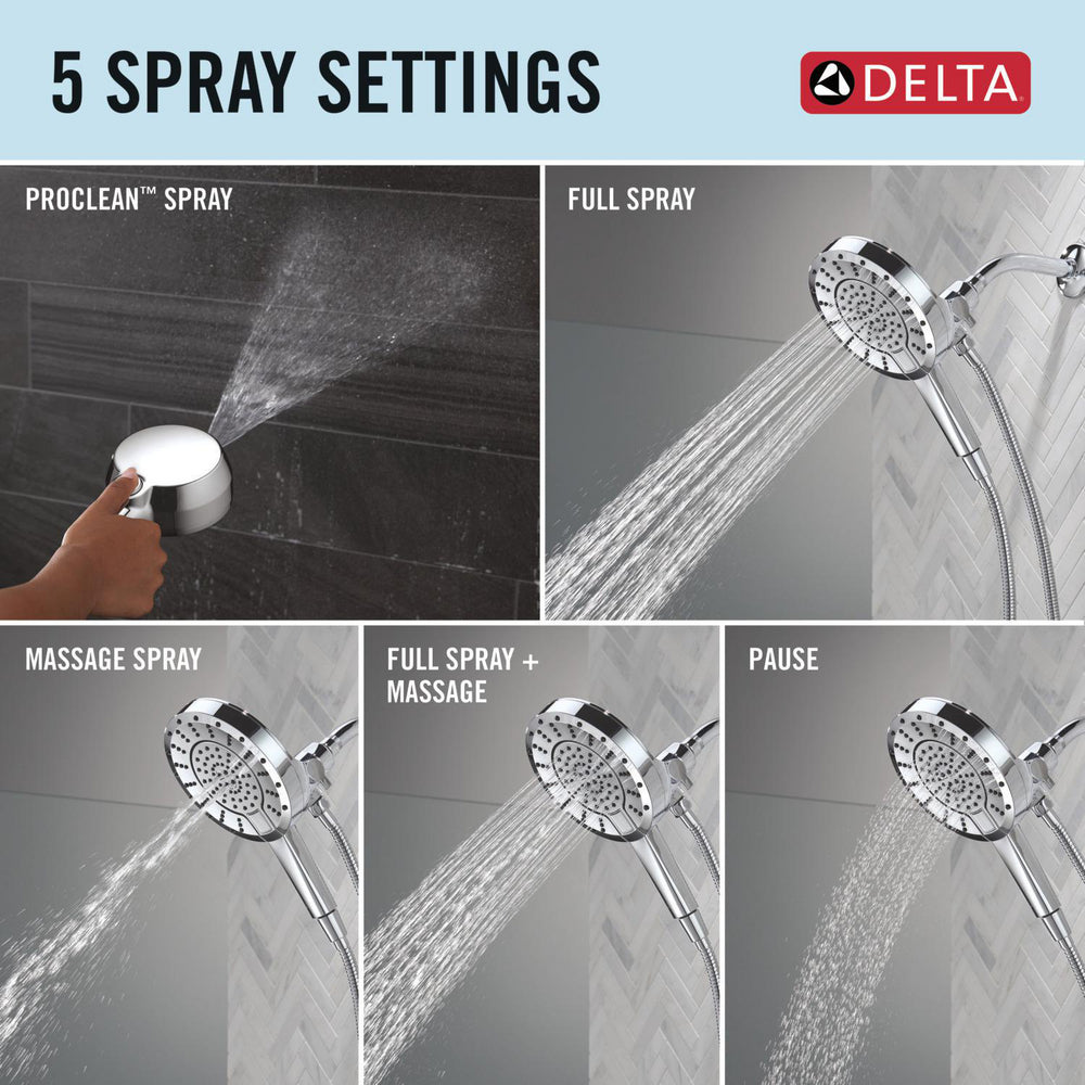 Delta 5-Setting In2ition Two-in-One Shower with ProClean - 58596