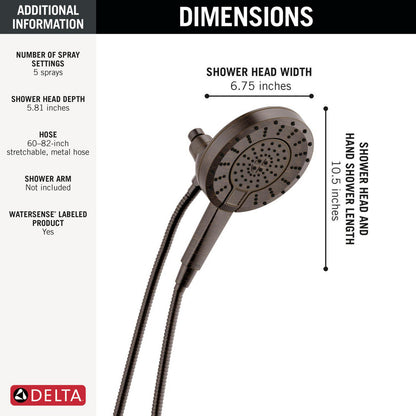 Pommeau de douche In2ition 5 réglages Delta avec ProClean 1,75 GPM - 58596