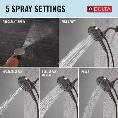 Delta 5-Setting In2ition Two-in-One Shower with ProClean - 58596