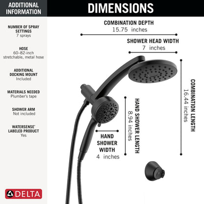Delta PivotPro 3-in-1 Combination Shower 1.75 GPM - 58600-BL25