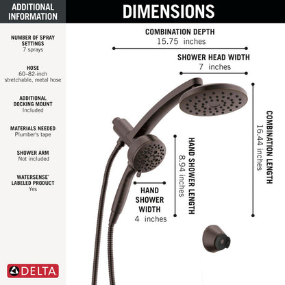 Delta PivotPro 3-in-1 Combination Shower 1.75 GPM - 58600-BL25