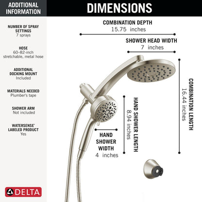 Delta PivotPro 3-in-1 Combination Shower 1.75 GPM - 58600-BL25