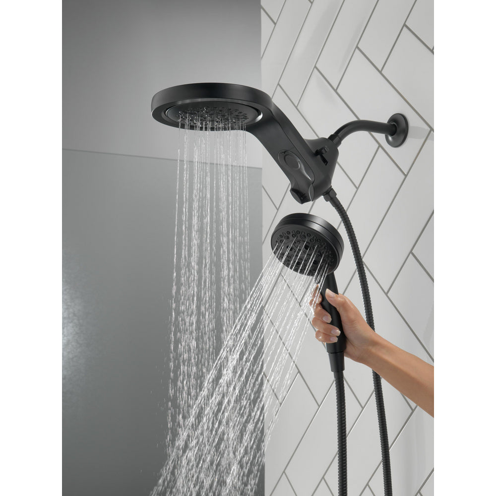 Pomme de douche deux-en-un Delta Universal Showering HydroRain H2Okinetic à 5 réglages - 58680