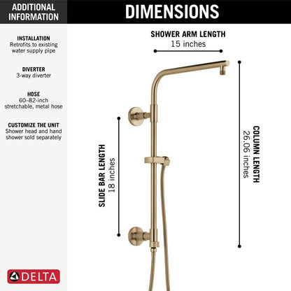Colonne de douche ronde 18 po Delta Universal Showering Emerge - 58810