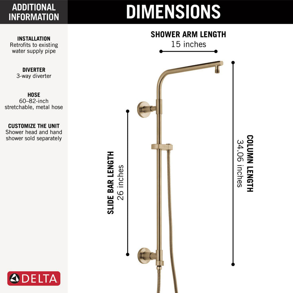 Delta Colonne de Douche Universelle Emerge 26 po Ronde - 58820