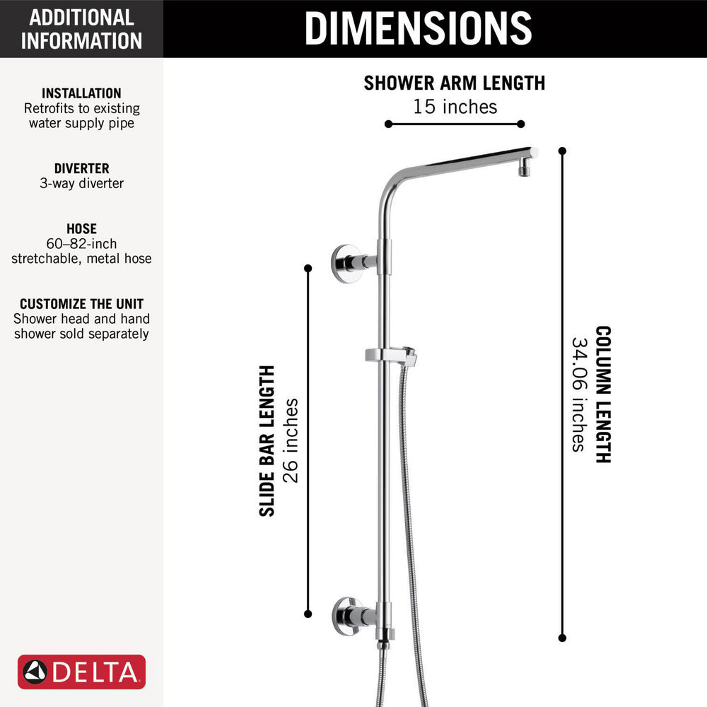 Delta Colonne de Douche Universelle Emerge 26 po Ronde - 58820