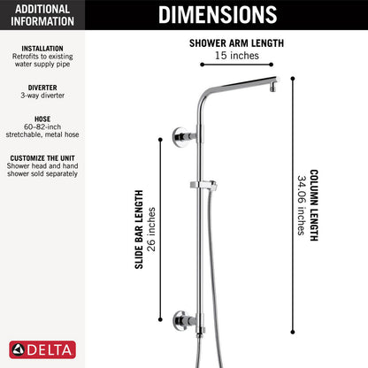 Delta Colonne de Douche Universelle Emerge 26 po Ronde - 58820
