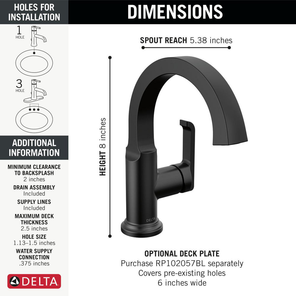 Robinet de salle de bain Delta Tetra à poignée unique - 588SH