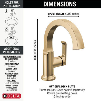 Robinet de salle de bain Delta Tetra à poignée unique - 588SH