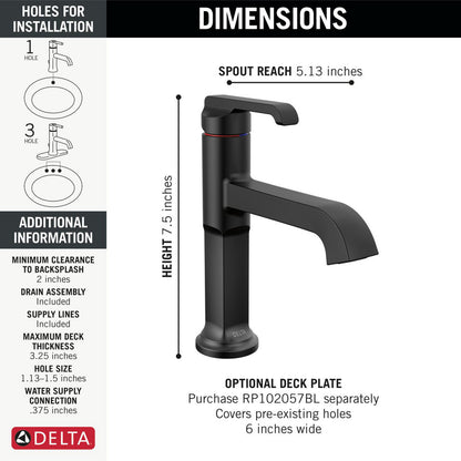 Robinet de salle de bain Delta Tetra à poignée unique - 589