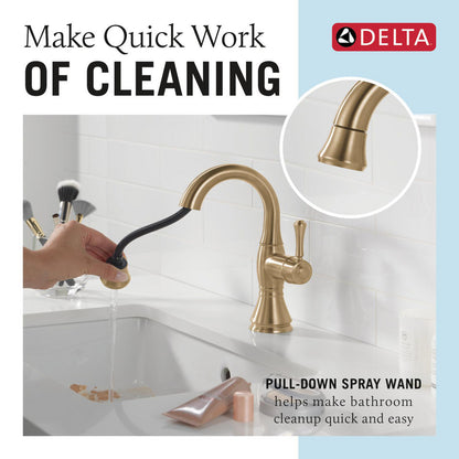 Delta Cassidy Single Handle Pull Down Bathroom Faucet - 597