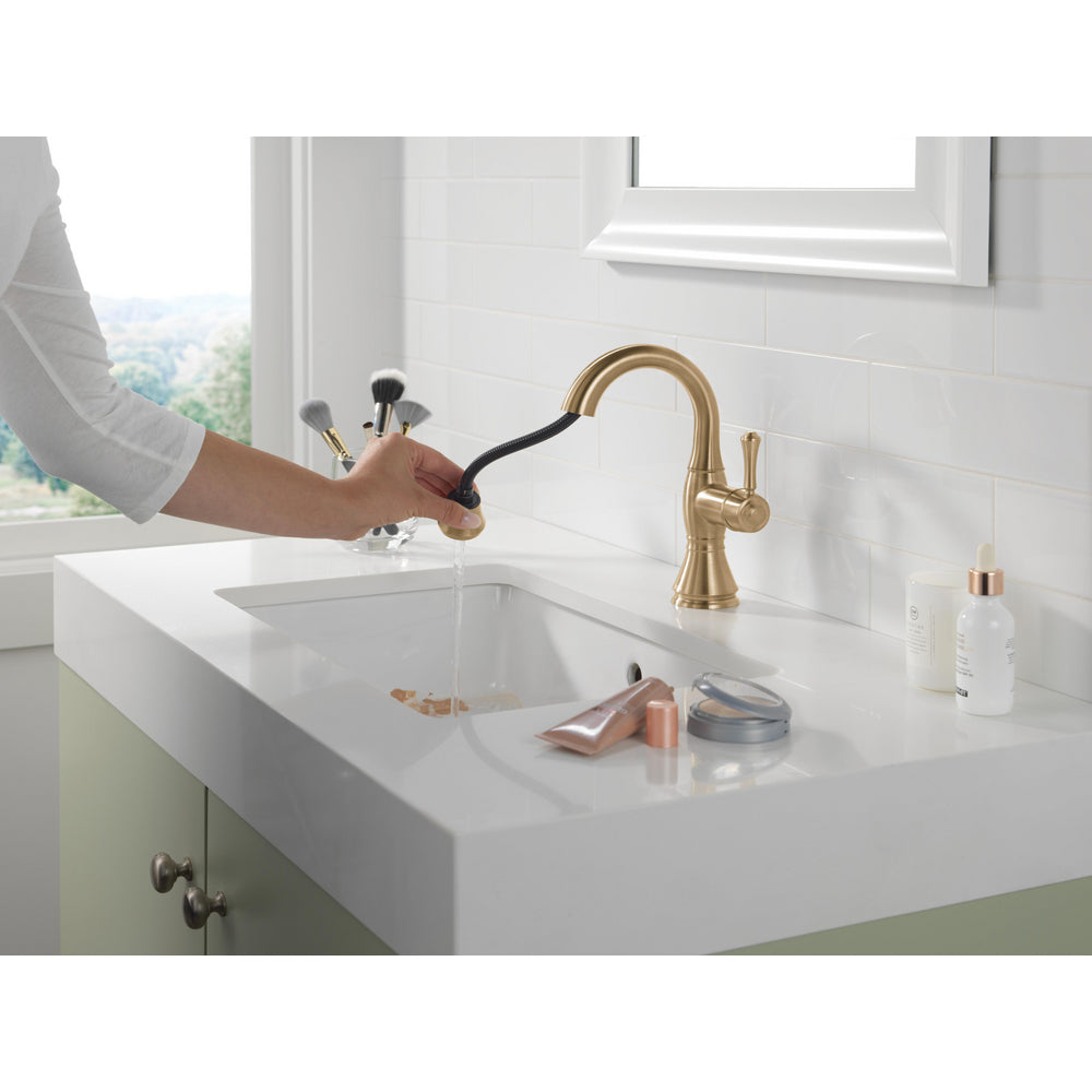 Delta Cassidy Single Handle Pull Down Bathroom Faucet - 597