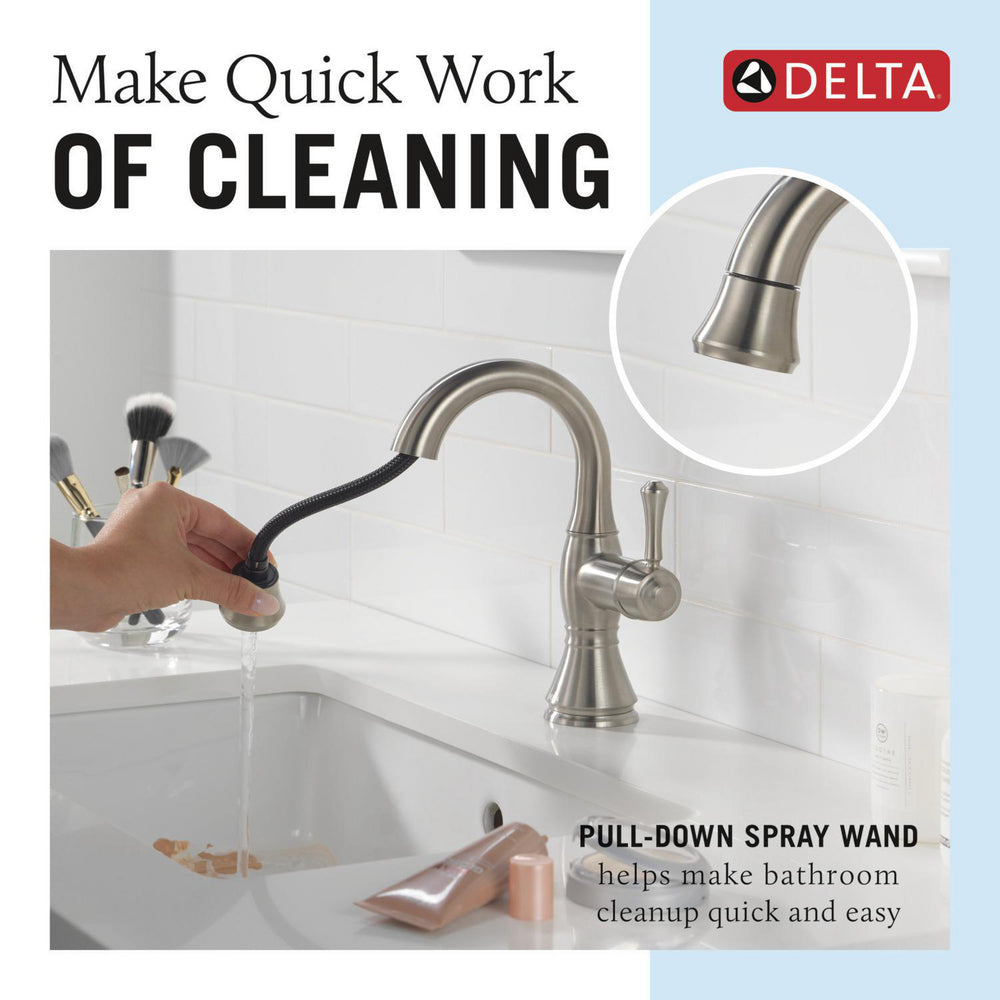 Delta Cassidy Single Handle Pull Down Bathroom Faucet - 597