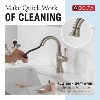 Delta Cassidy Single Handle Pull Down Bathroom Faucet - 597