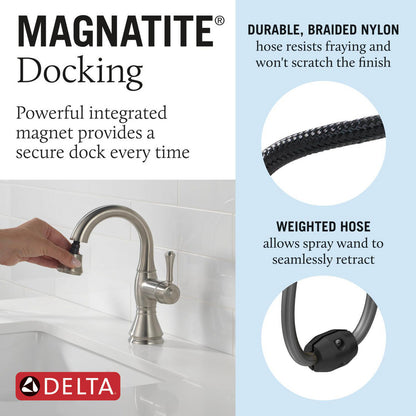 Delta Cassidy Single Handle Pull Down Bathroom Faucet - 597
