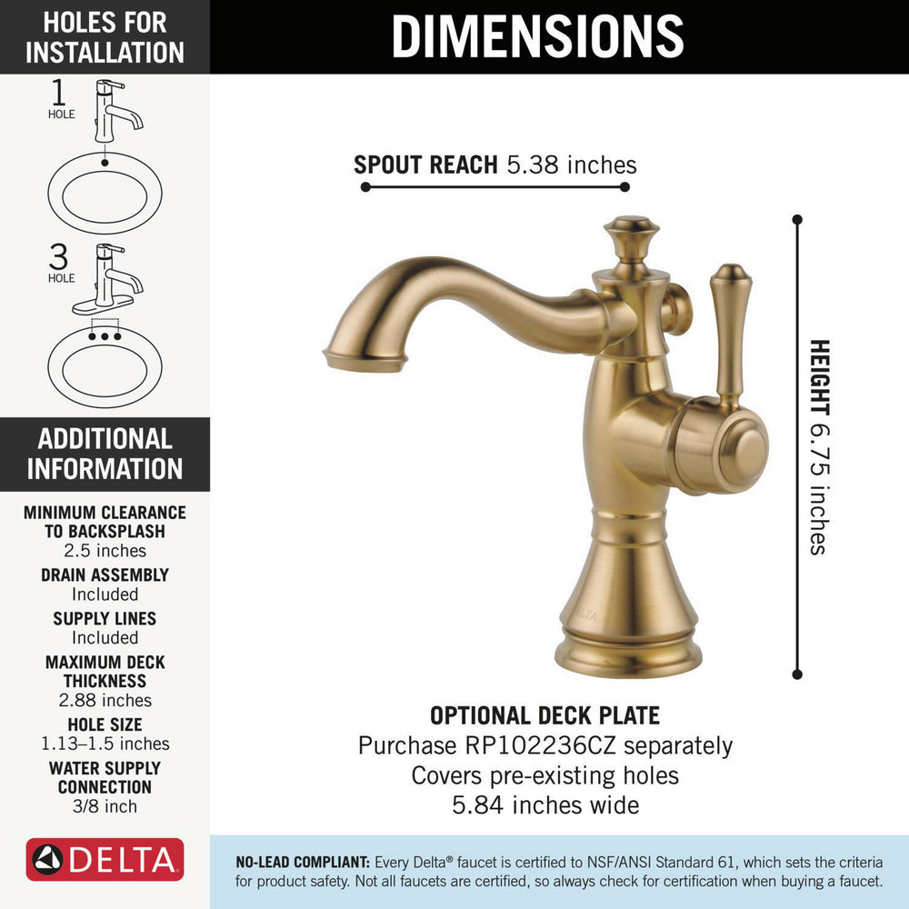 Delta Cassidy Single Handle Bathroom Faucet - 597LF