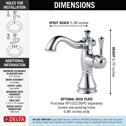 Delta Cassidy Single Handle Bathroom Faucet - 597LF