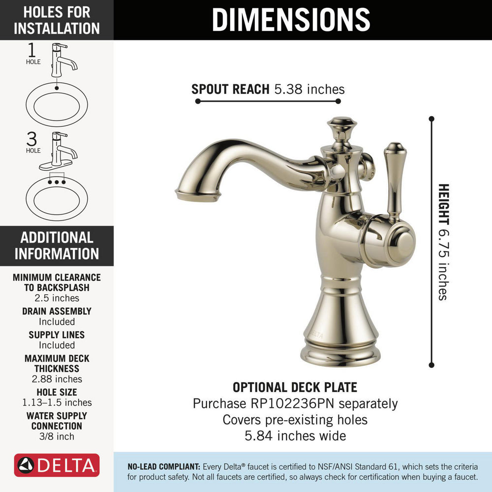Delta Cassidy Single Handle Bathroom Faucet - 597LF