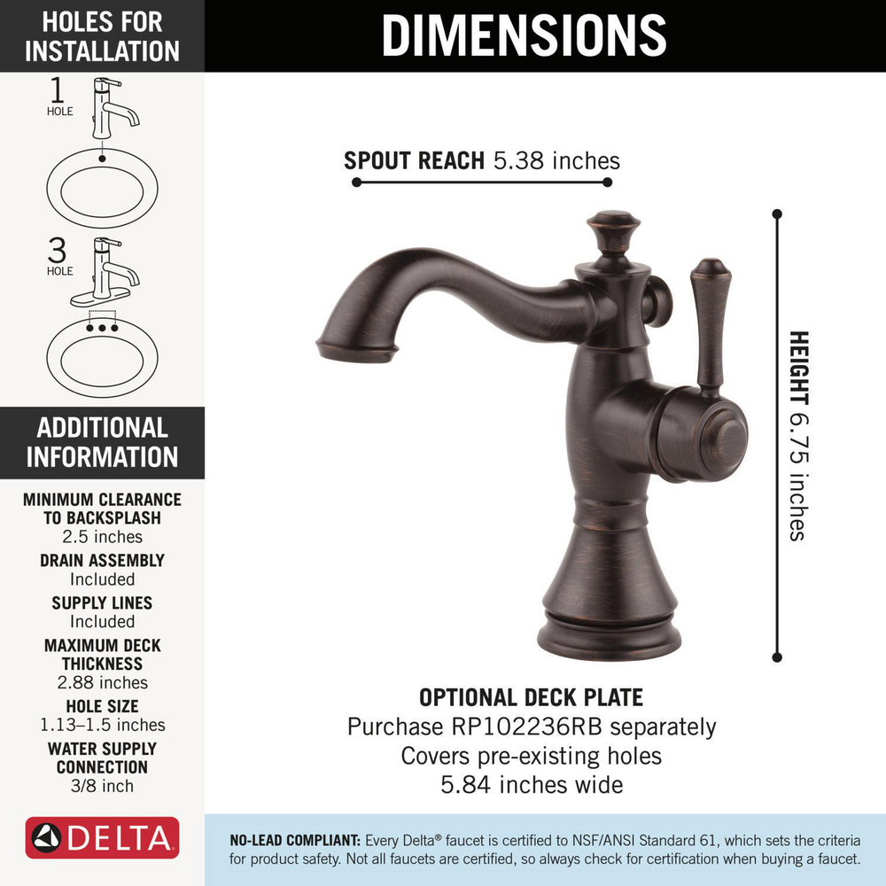 Delta Cassidy Single Handle Bathroom Faucet - 597LF