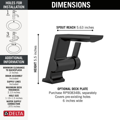 Robinet de salle de bain Delta Pivotal monotrou avec drain - 599