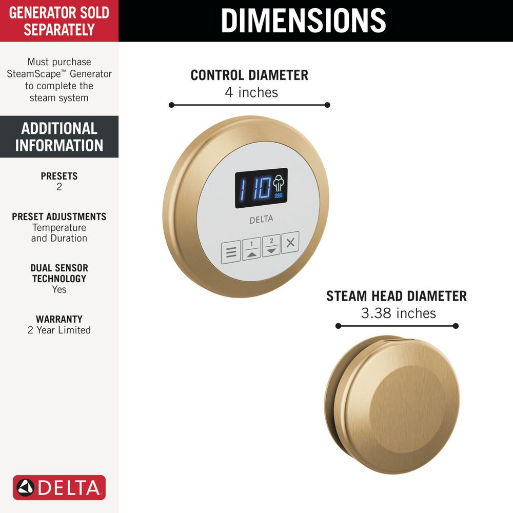 Delta SteamScape Classic System Round Steam Package - 5CH-250R