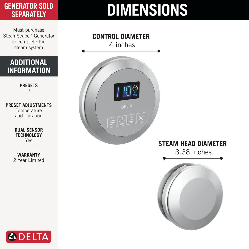 Delta SteamScape Classic System Round Steam Package - 5CH-250R