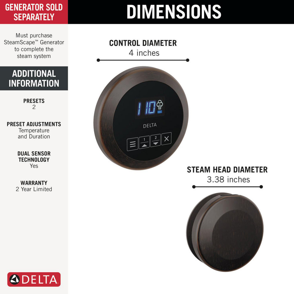 Delta SteamScape Classic System Round Steam Package - 5CH-250R
