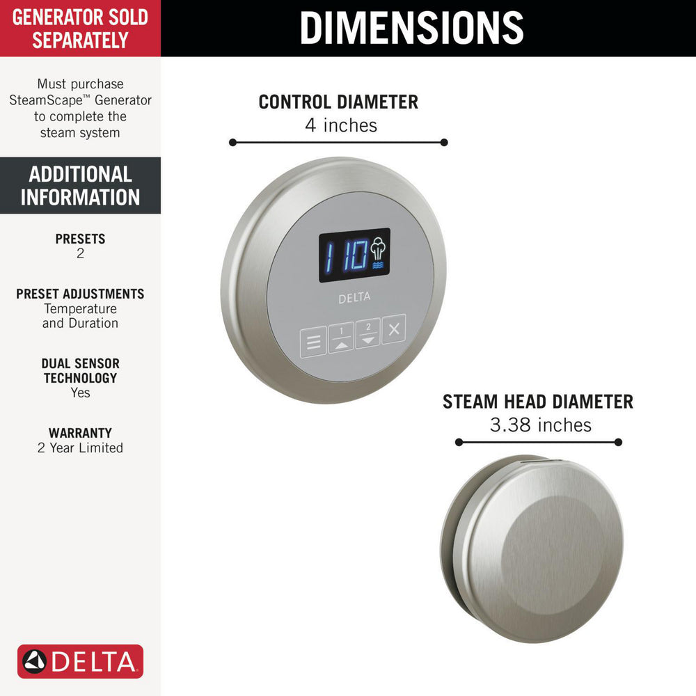 Delta SteamScape Classic System Round Steam Package - 5CH-250R
