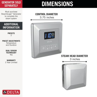 Delta SteamScape Classic System Square Steam Package - 5CH-250T