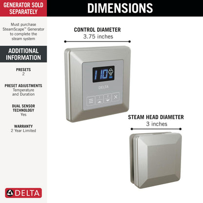Delta SteamScape Classic System Square Steam Package - 5CH-250T