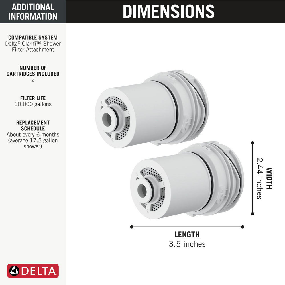 Delta Clarifi Shower Filter Replacement Cartridge 2 Pack - 5RC100