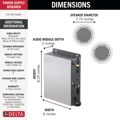 Delta SteamScape Deluxe System Audio Speaker System - 5SP-MU-3