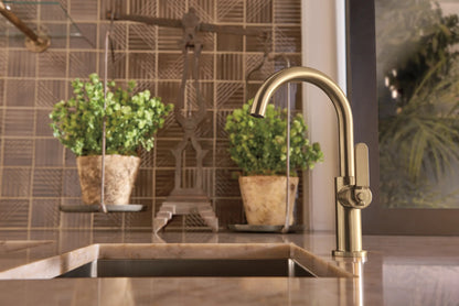 Brizo Litze Bar Faucet with Arc Spout and Industrial Handle Kit - 61044LF