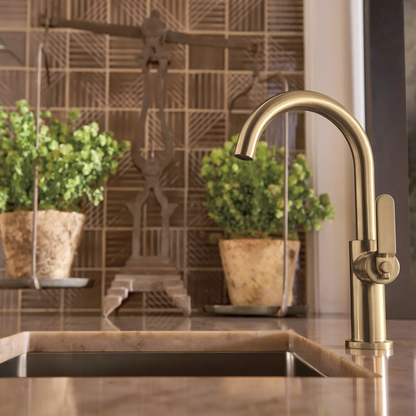Brizo Litze Bar Faucet with Arc Spout and Industrial Handle Kit - 61044LF