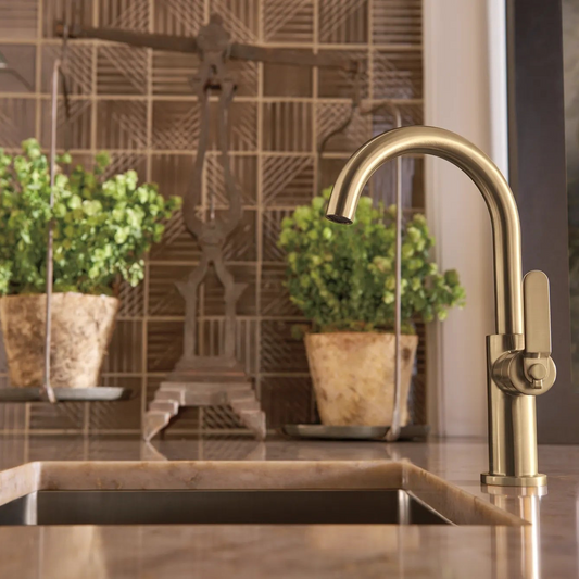 Brizo Litze Bar Faucet with Arc Spout and Industrial Handle Kit - 61044LF