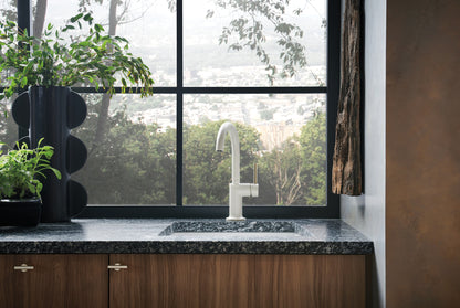 Brizo 61075LF-MWLHP Odin Bar Faucet with Arc Spout, Matte White (Jason Wu for Brizo)
