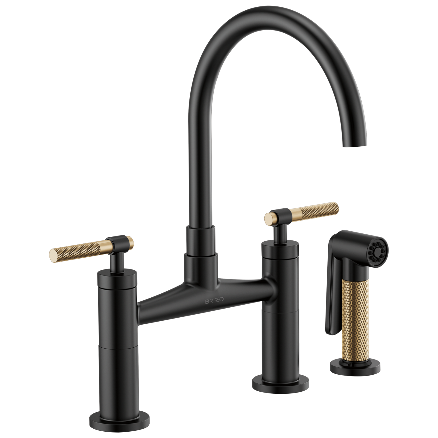 Brizo Litze Bridge Faucet with Arc Spout and Knurled Handle - 62543LF