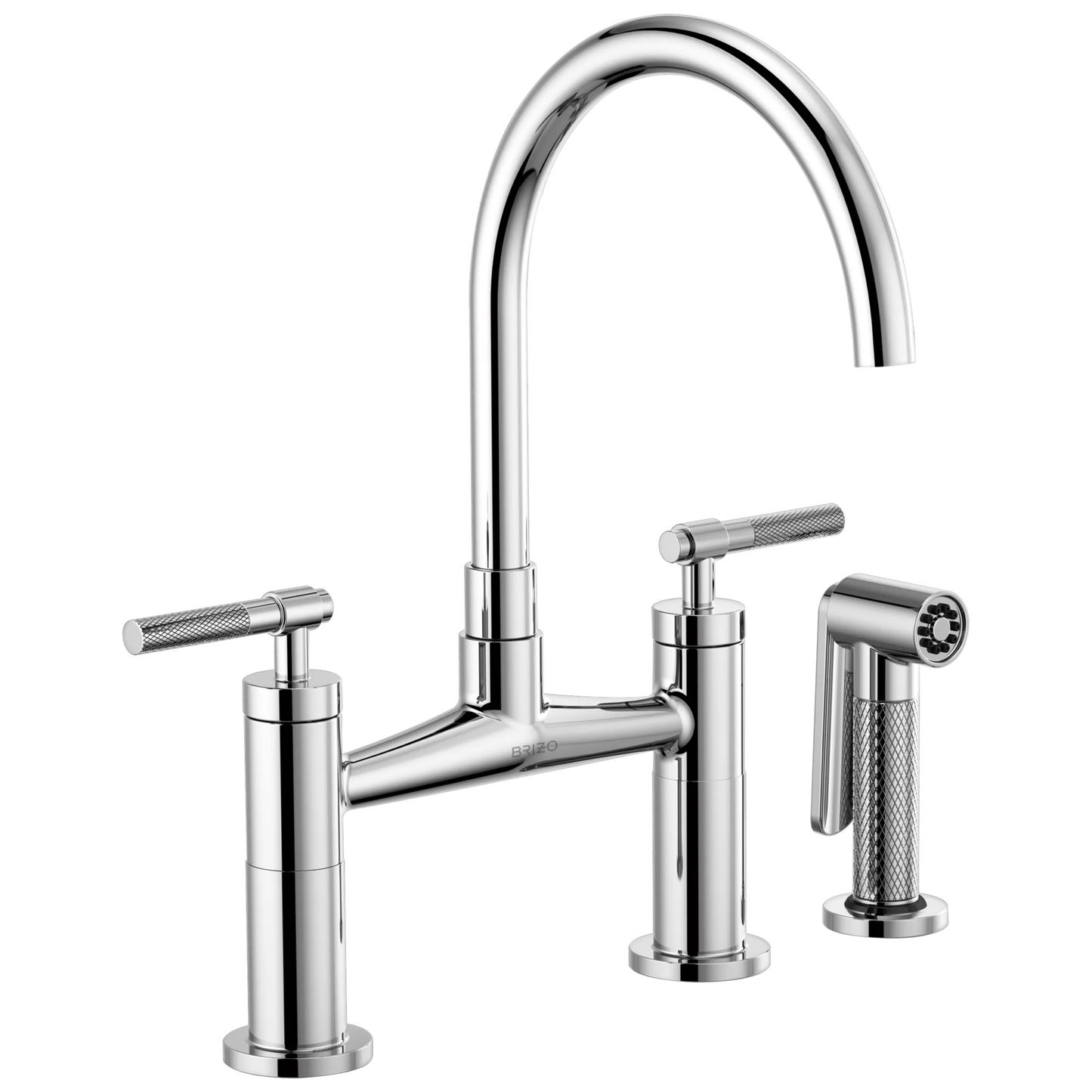 Brizo Litze Bridge Faucet with Arc Spout and Knurled Handle - 62543LF