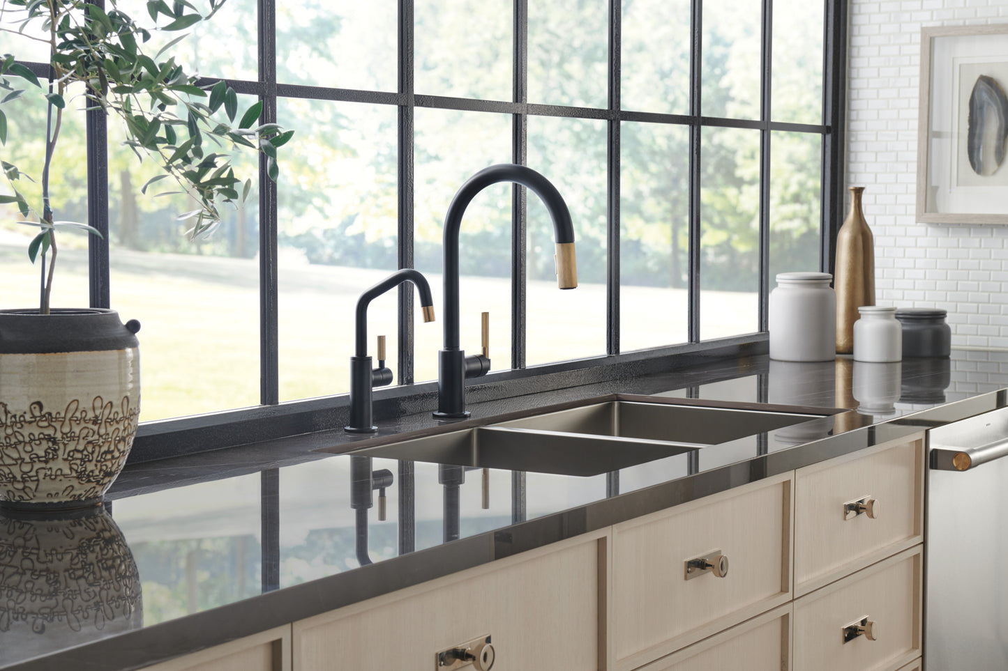 Brizo Litze RO Beverage Faucet with Angled Spout and Knurled Handle - 61363LFC
