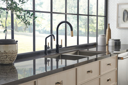 Brizo Litze RO Beverage Faucet with Angled Spout and Knurled Handle - 61363LFC