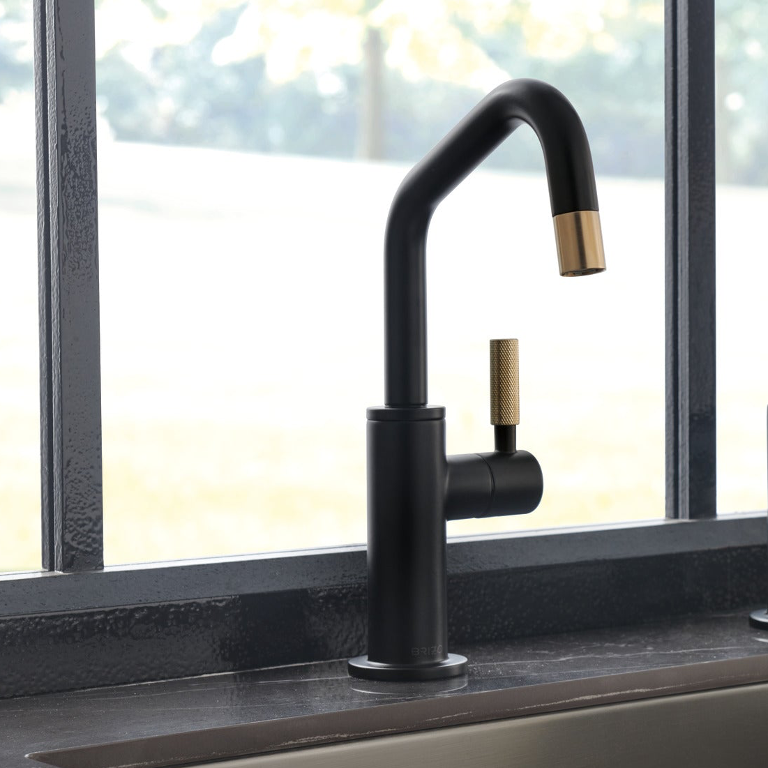 Brizo Litze RO Beverage Faucet with Angled Spout and Knurled Handle - 61363LFC